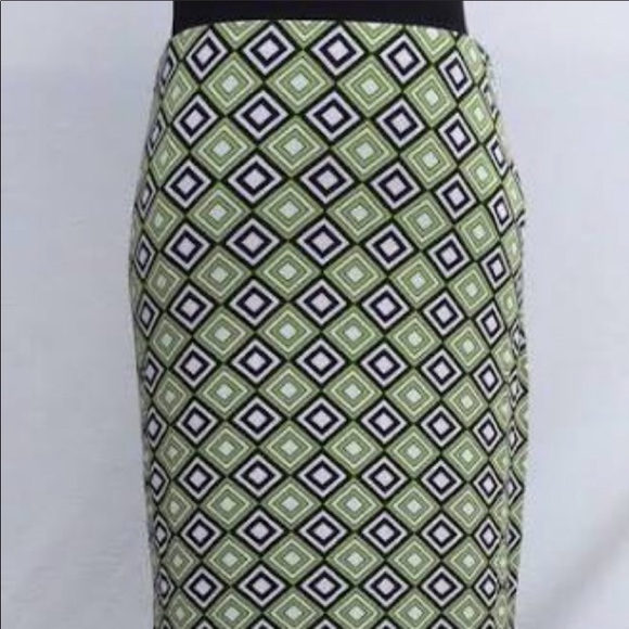 Michael Kors Green Geometric Maxi Skirt - Picture 3 of 4